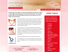 Tablet Screenshot of dermatologyclinicwales.co.uk